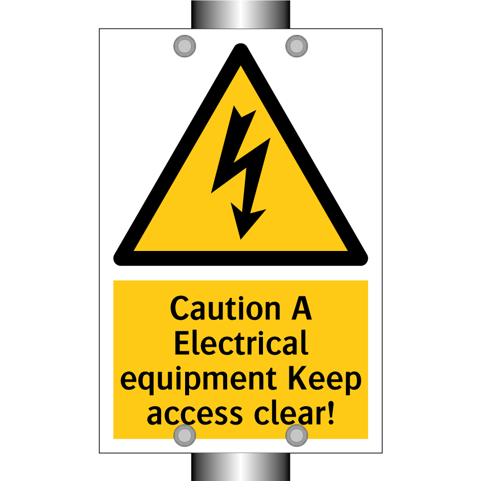 Caution A Electrical equipment Keep access clear!