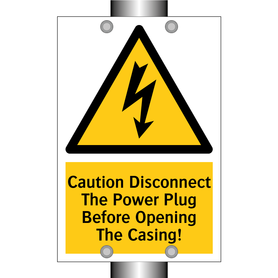 Caution Disconnect The Power Plug Before Opening The Casing!