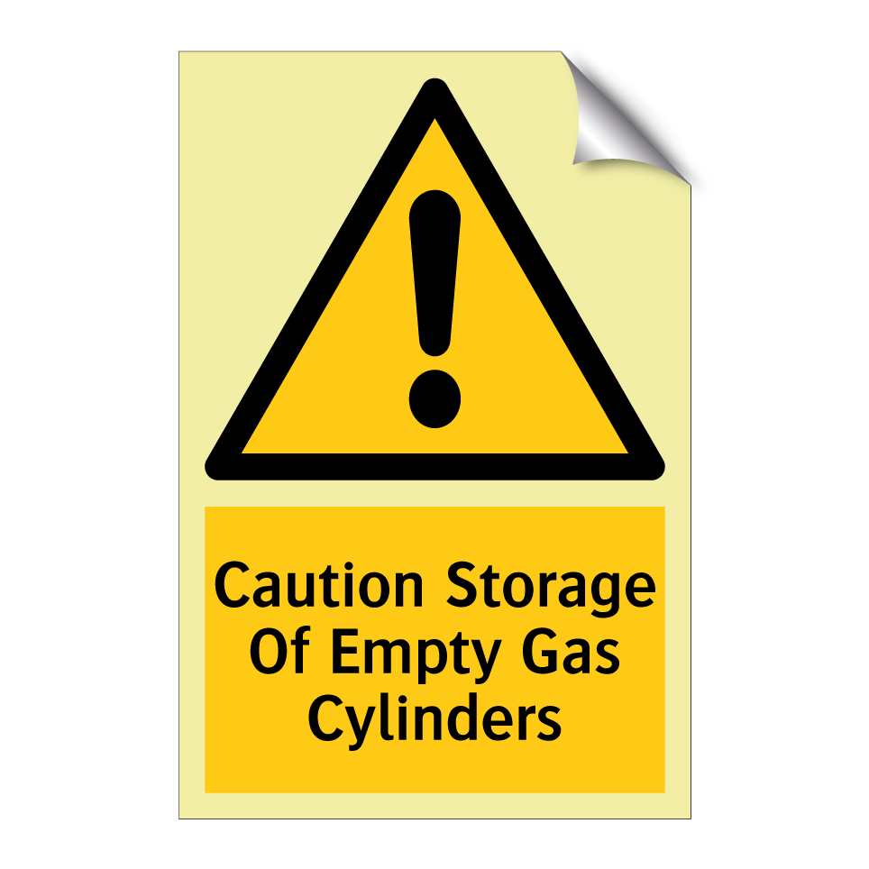Caution Storage Of Empty Gas Cylinders