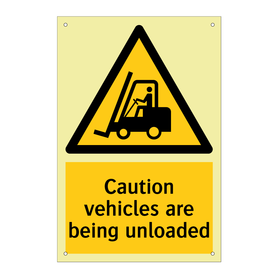 Caution vehicles are being unloaded