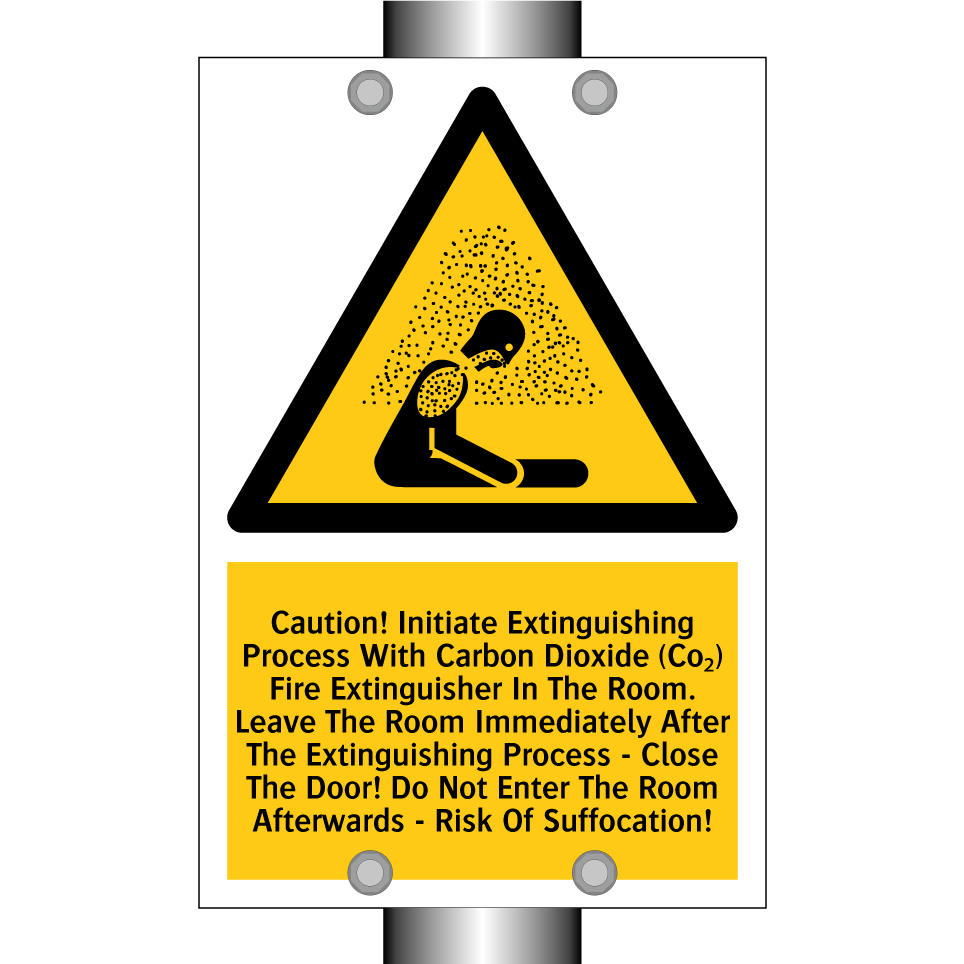 Caution! Initiate Extinguishing Process With Carbon Dioxide (Co₂) Fire Extinguisher In The Room. Leave The Room Immediately After The Extinguishing Process - Close The Door! Do Not Enter The Room Afterwards - Risk Of Suffocation!