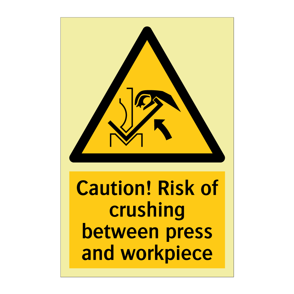Caution! Risk of crushing between press and workpiece