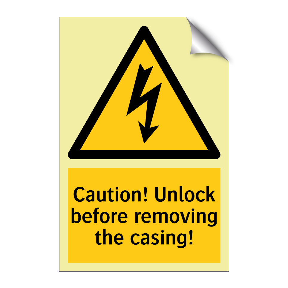 Caution! Unlock before removing the casing!