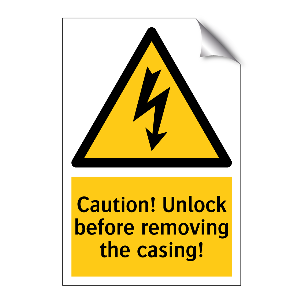 Caution! Unlock before removing the casing!