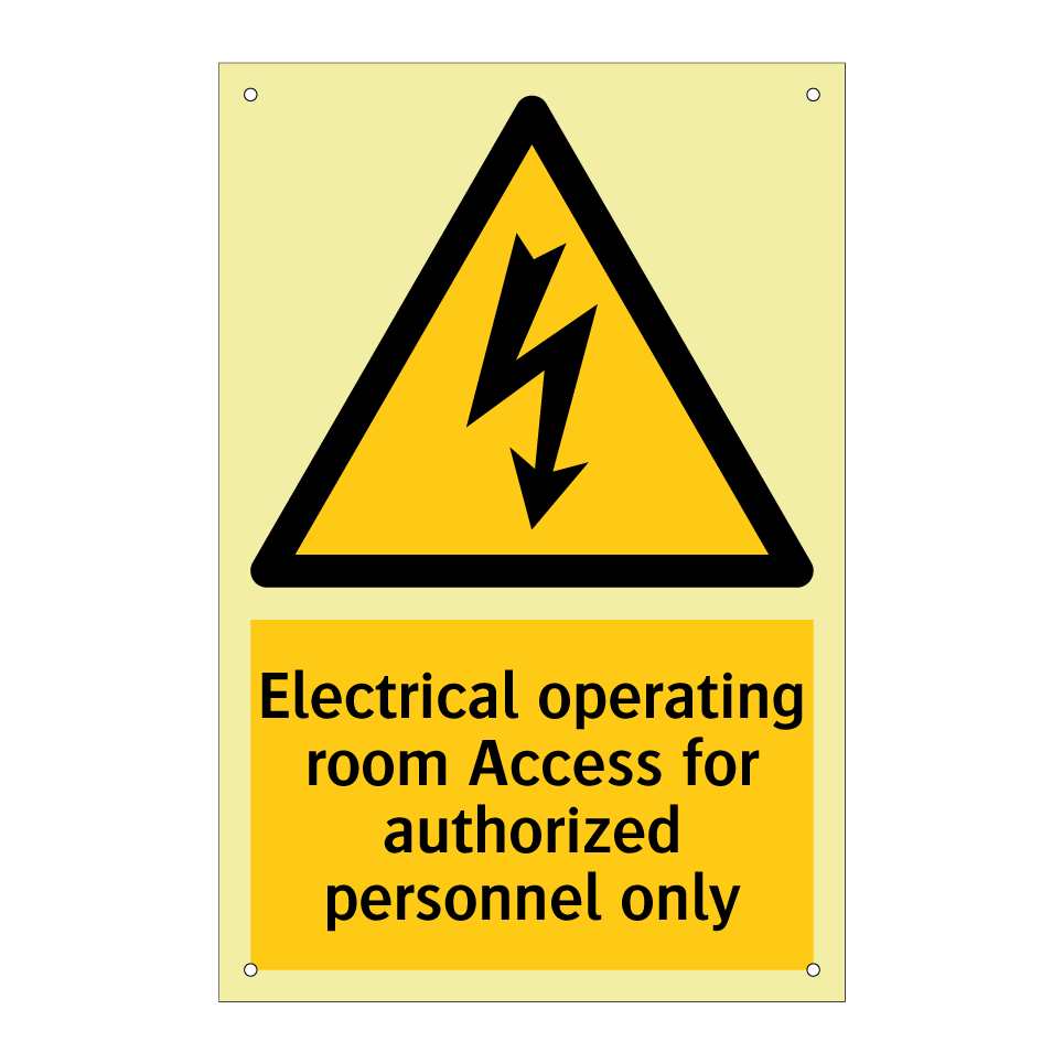 Electrical operating room Access for authorized personnel only