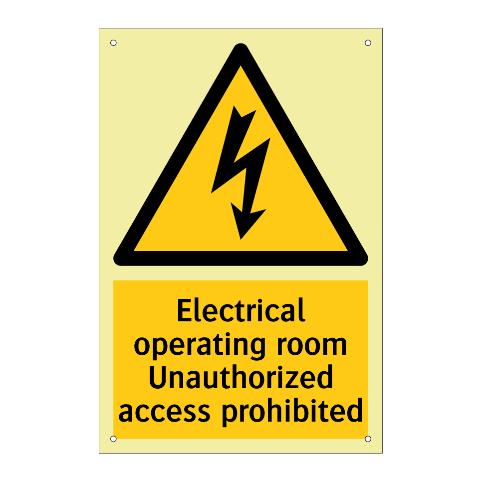 Electrical operating room Unauthorized access prohibited