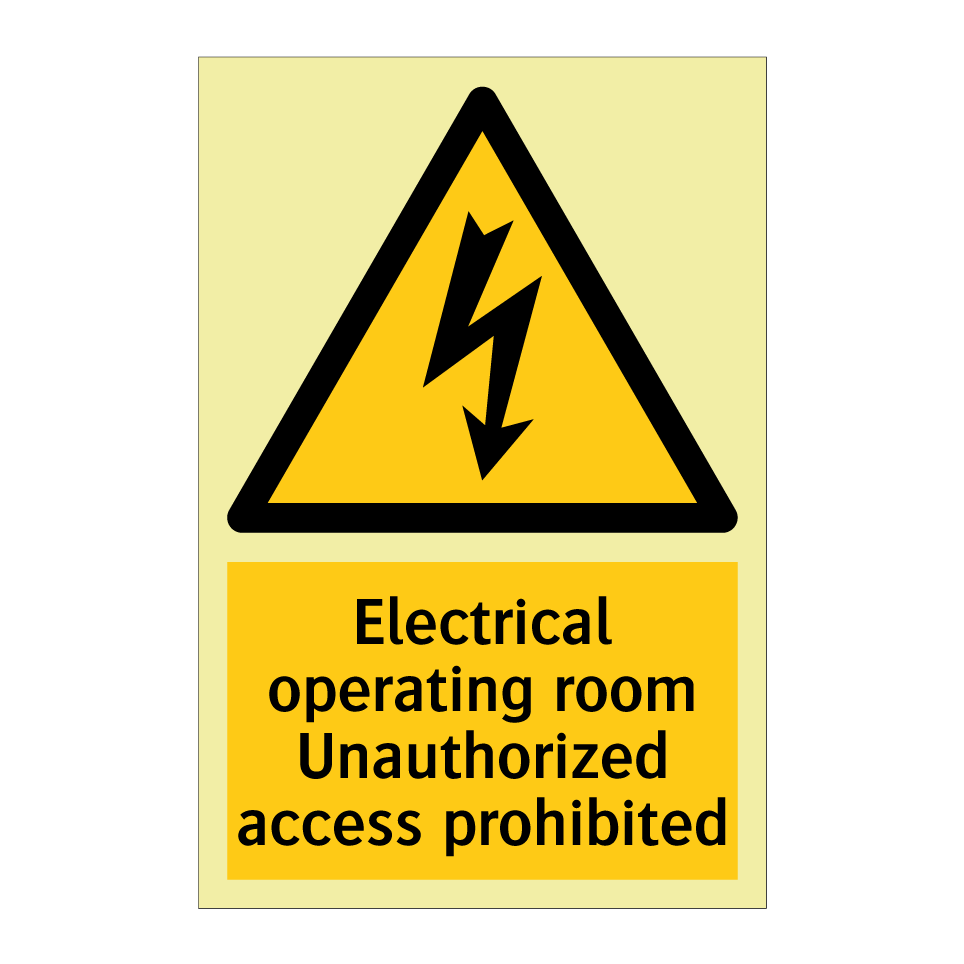 Electrical operating room Unauthorized access prohibited