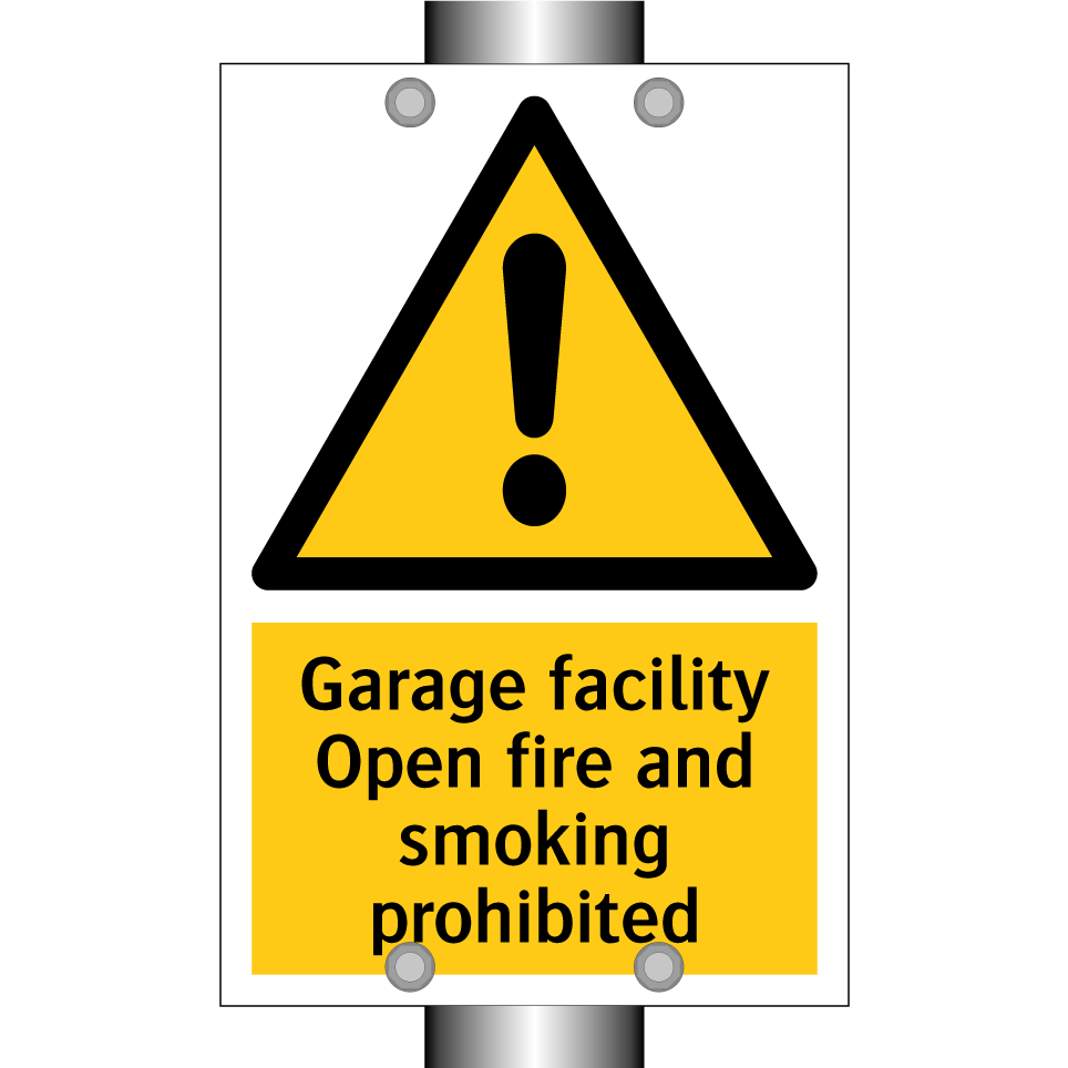 Garage facility Open fire and smoking prohibited