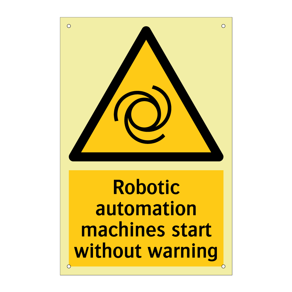 Robotic automation machines start without warning