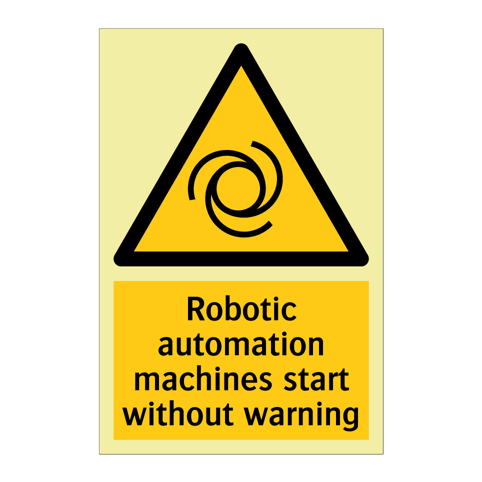 Robotic automation machines start without warning