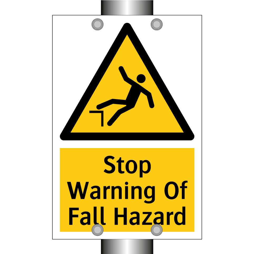 Stop Warning Of Fall Hazard