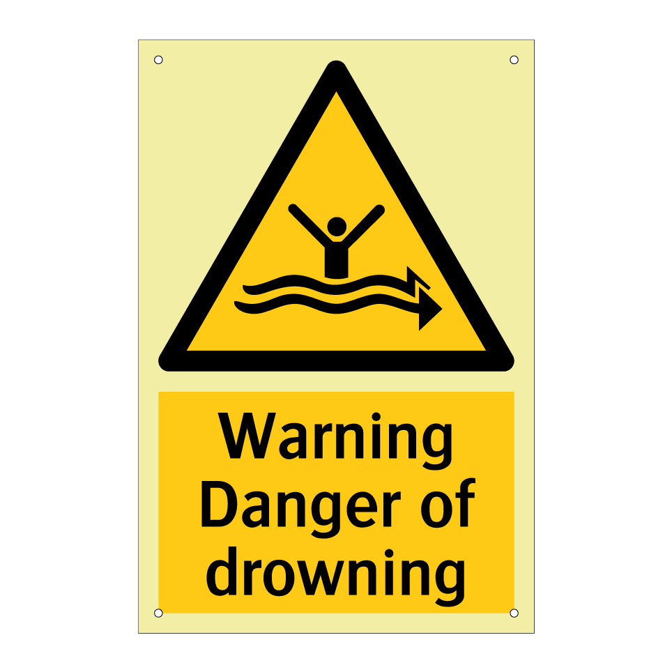 Warning Danger of drowning