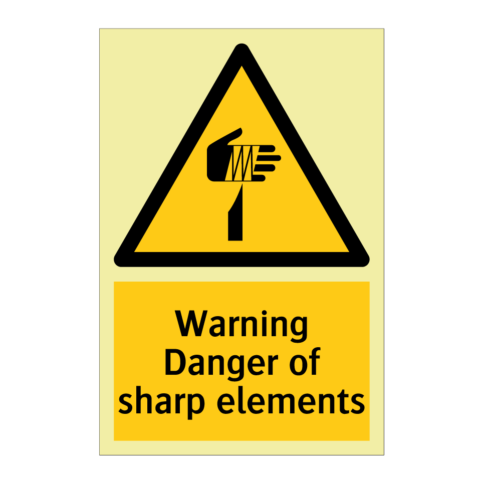 Warning Danger of sharp elements