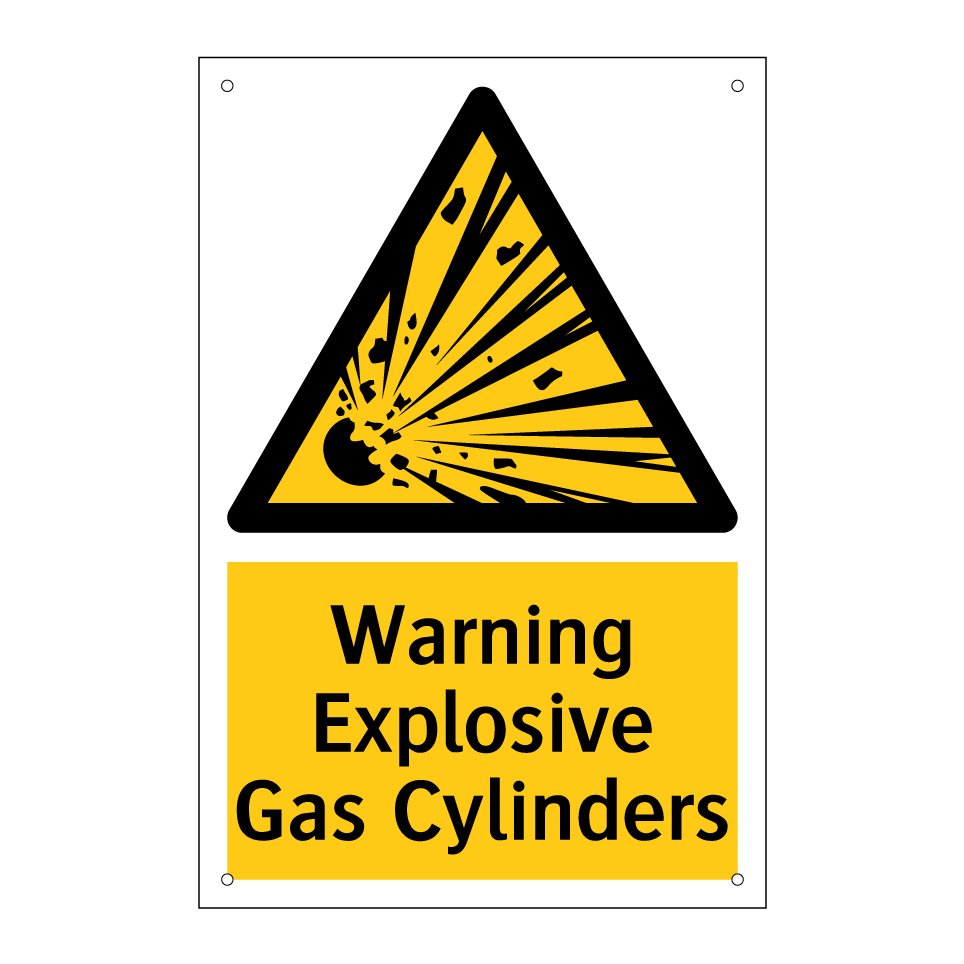 Warning Explosive Gas Cylinders