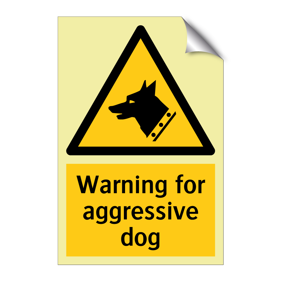 Warning for aggressive dog