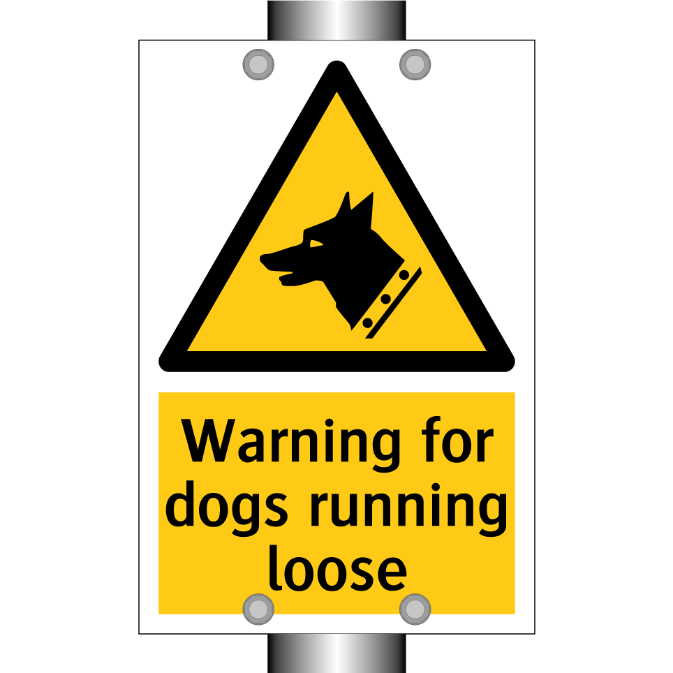 Warning for dogs running loose