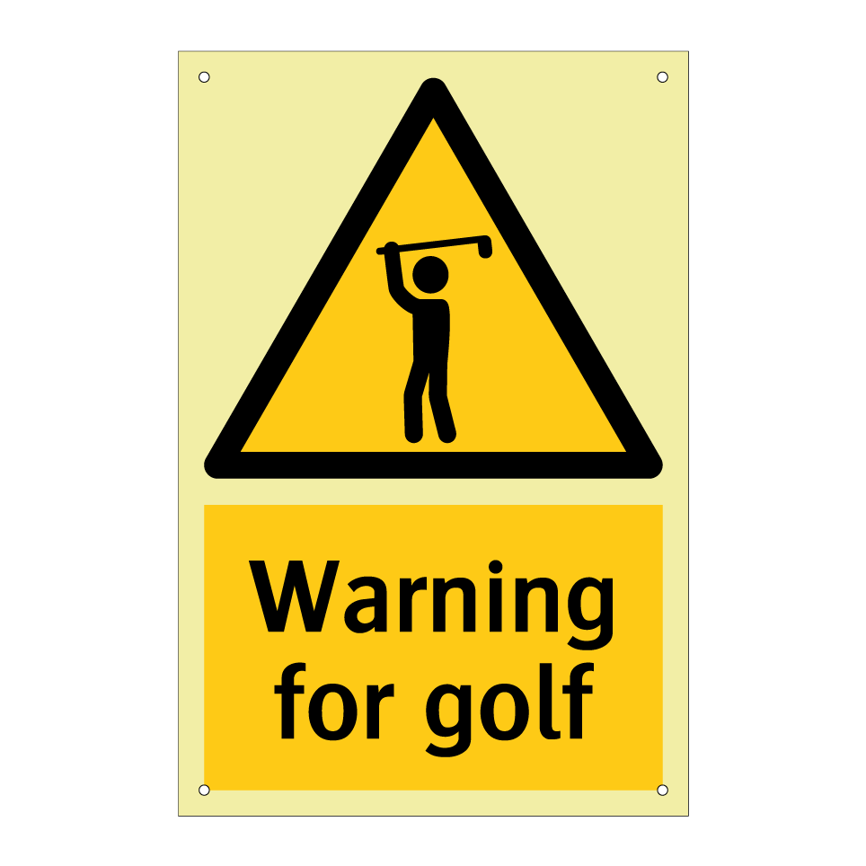 Warning for golf