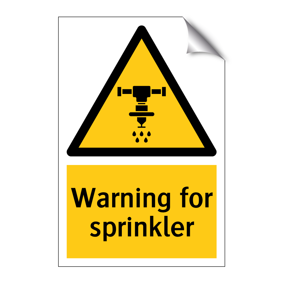 Warning for sprinkler