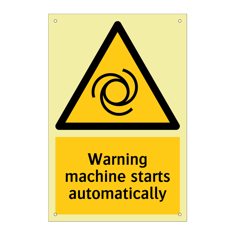 Warning machine starts automatically