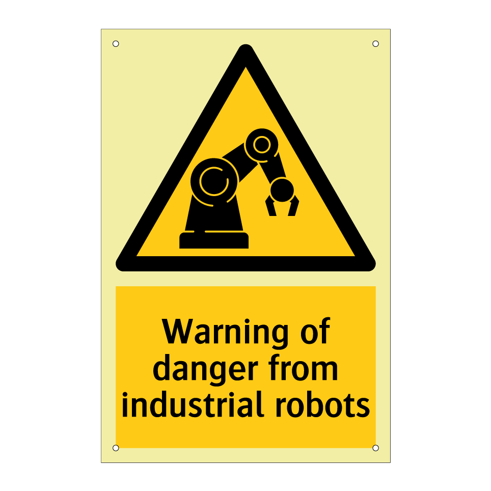 Warning of danger from industrial robots