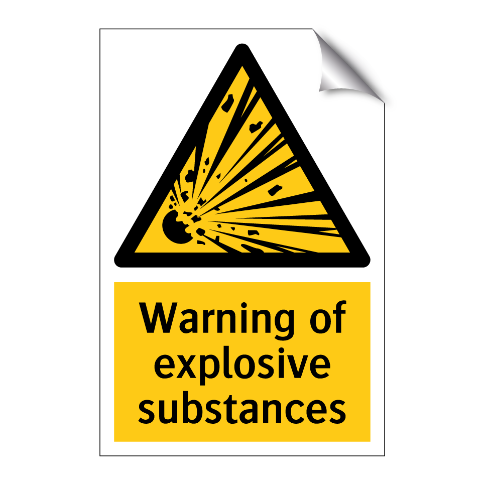 Warning of explosive substances