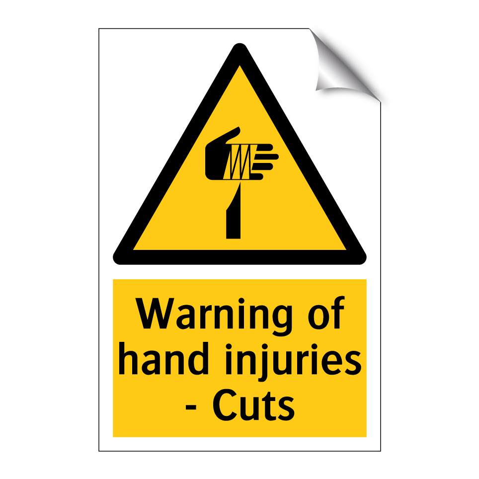 Warning of hand injuries - Cuts