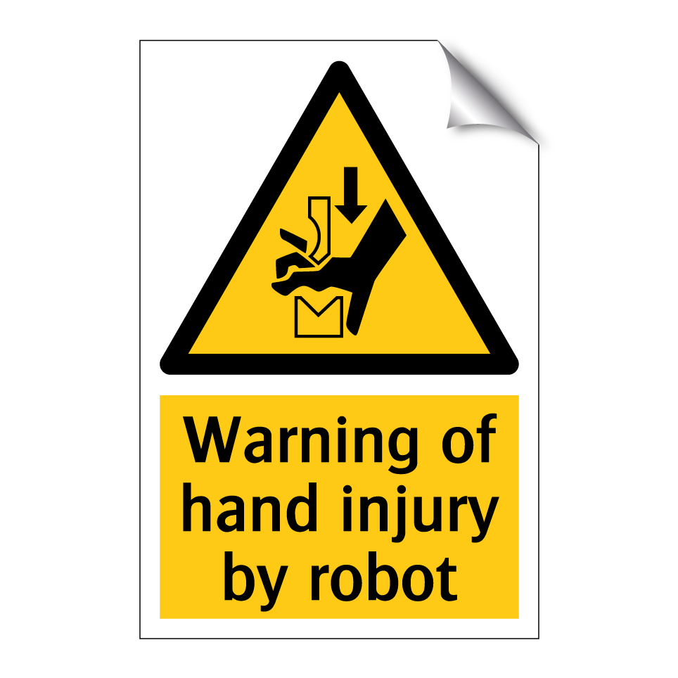 Warning of hand injury by robot