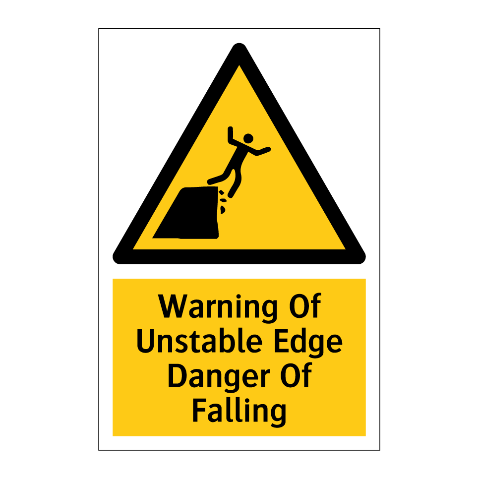 Warning Of Unstable Edge Danger Of Falling