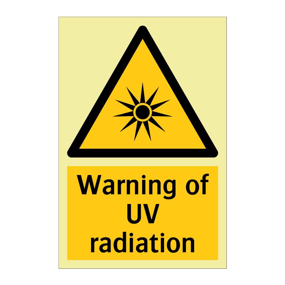 Warning of UV radiation