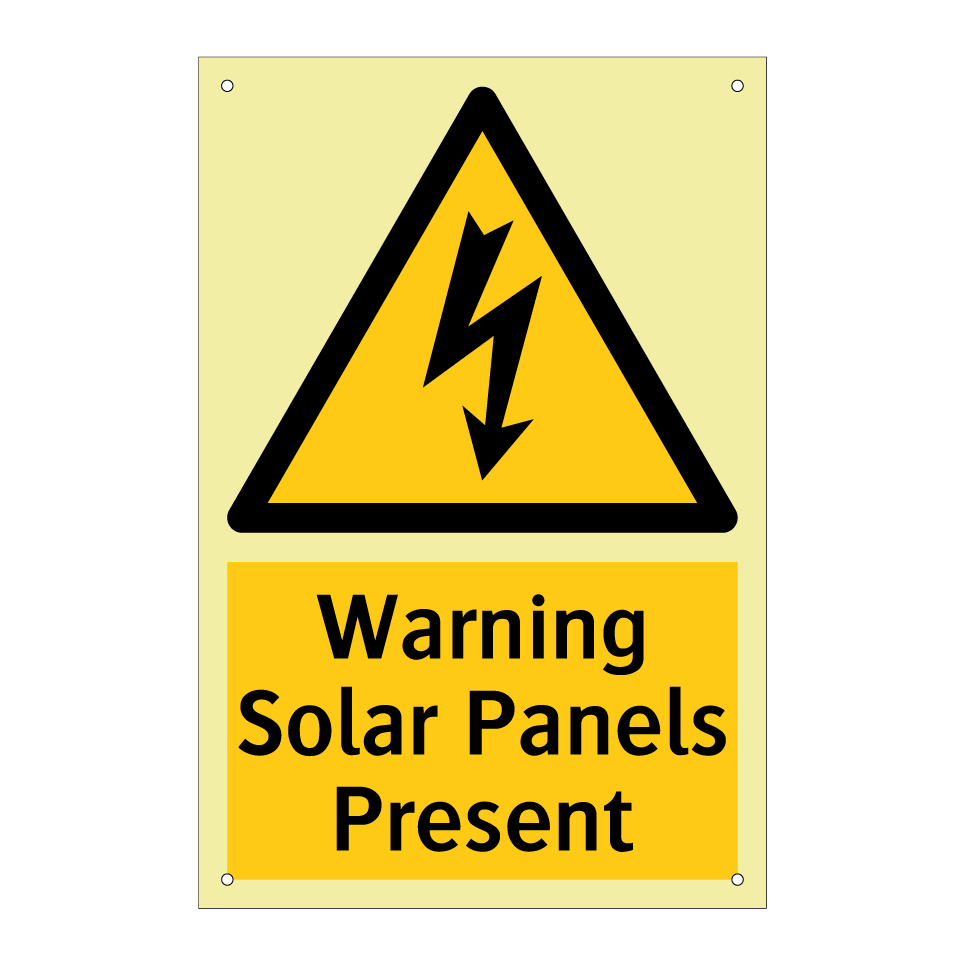 Warning Solar Panels Present