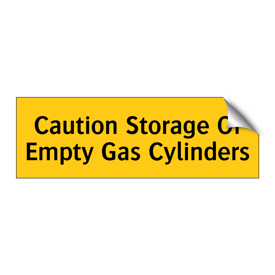 Caution Storage Of Empty Gas Cylinders