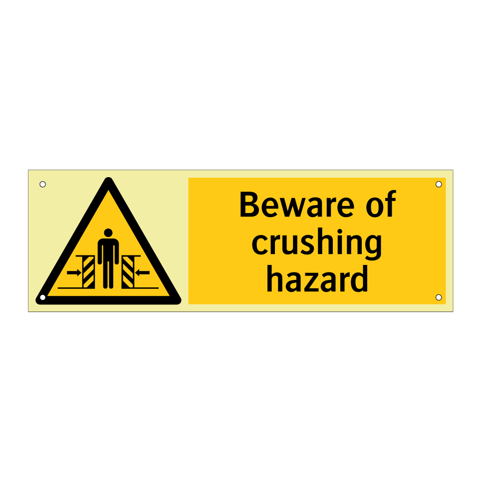 Beware of crushing hazard