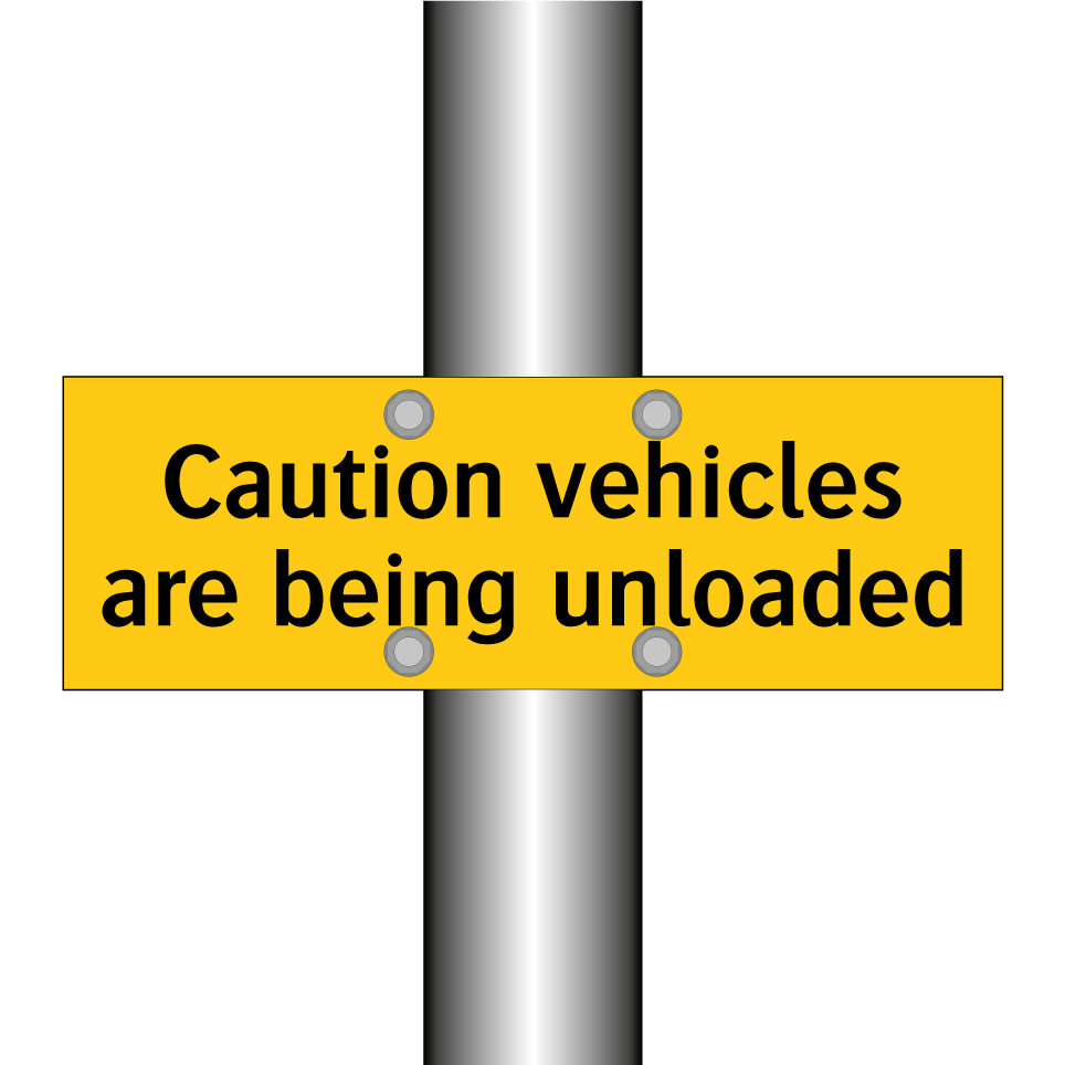 Caution vehicles are being unloaded