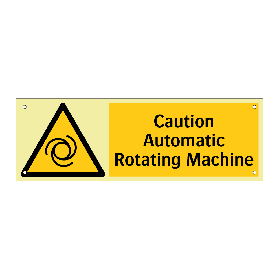 Caution Automatic Rotating Machine