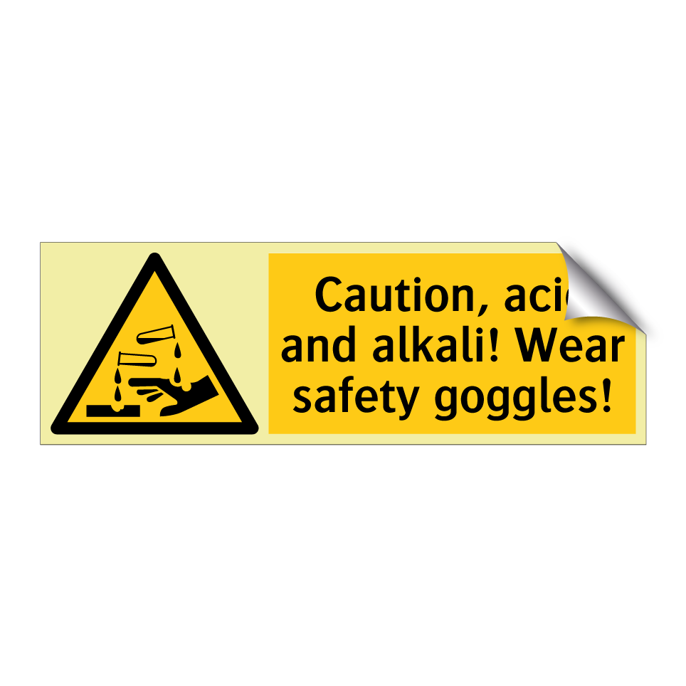 Caution, acid and alkali! Wear safety goggles!