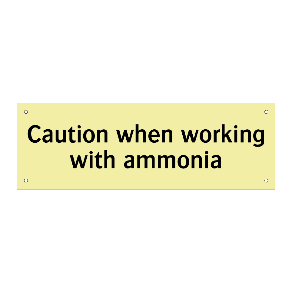 Caution when working with ammonia