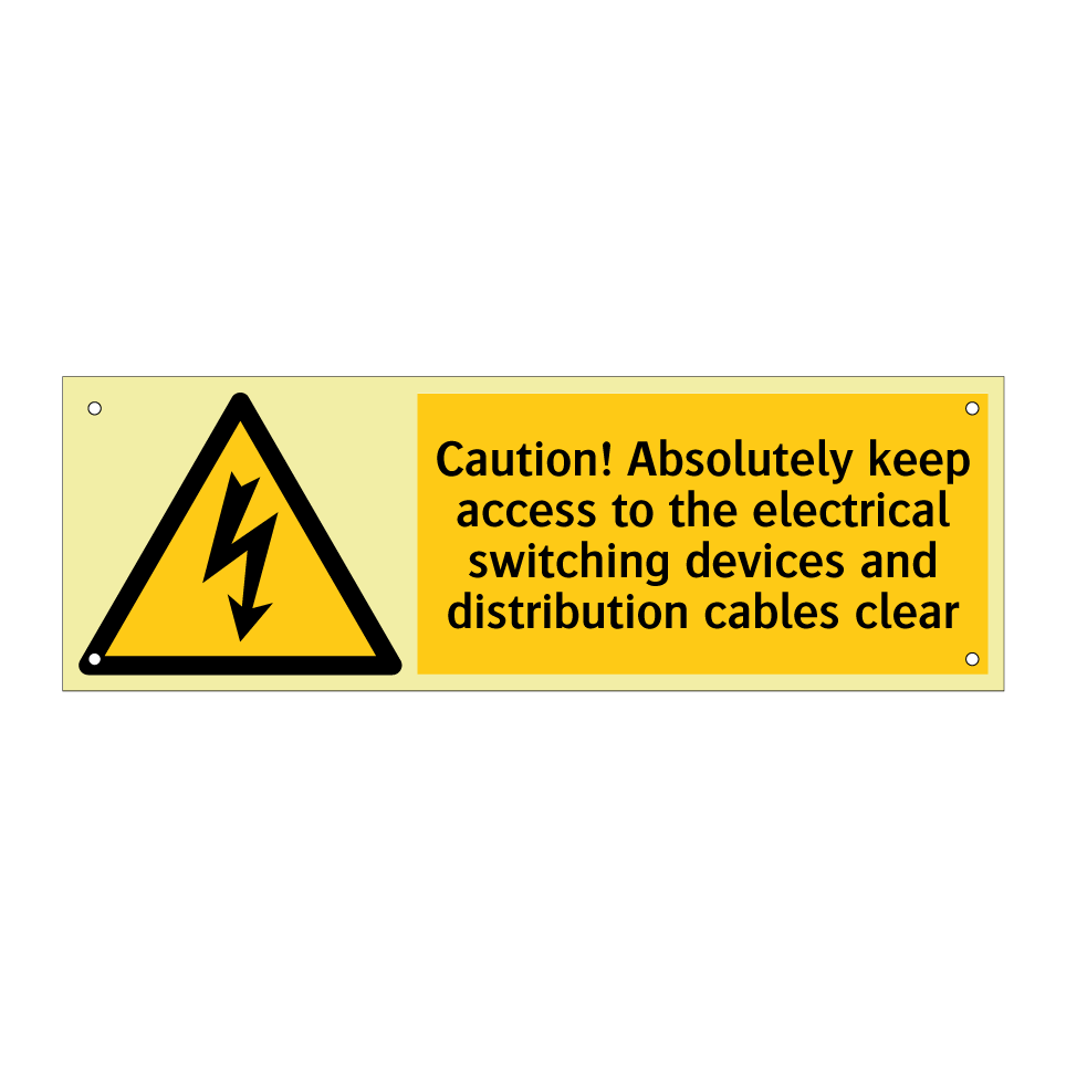 Caution! Absolutely keep access to the electrical switching devices and distribution cables clear