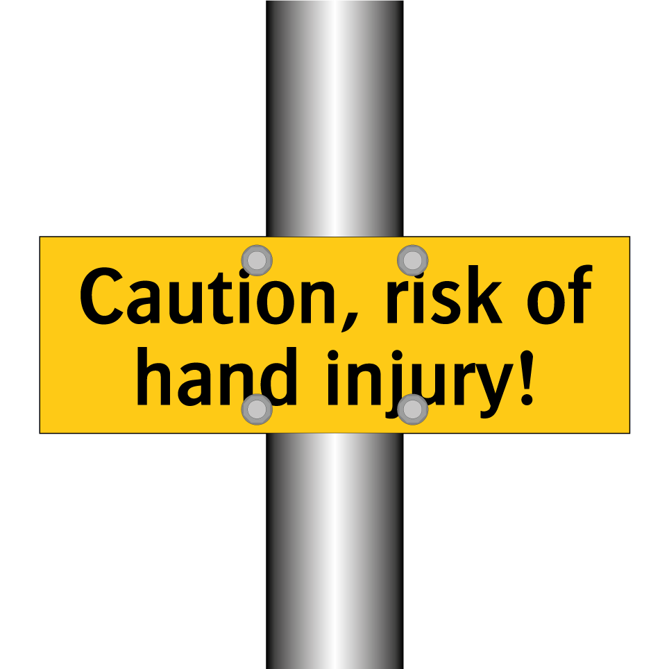 Caution, risk of hand injury!