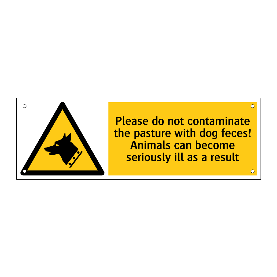 Please do not contaminate the pasture with dog feces! Animals can become seriously ill as a result