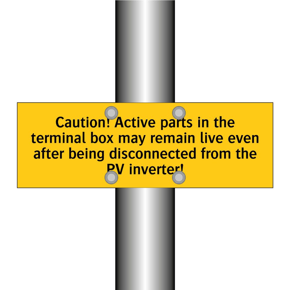 Caution! Active parts in the terminal box may remain live even after being disconnected from the PV inverter!