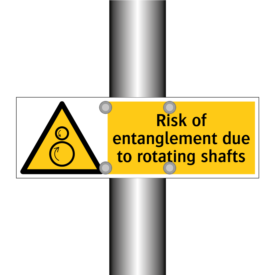 Risk of entanglement due to rotating shafts