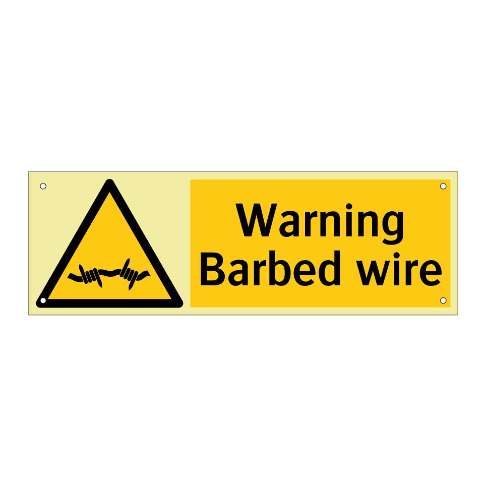 Warning Barbed wire