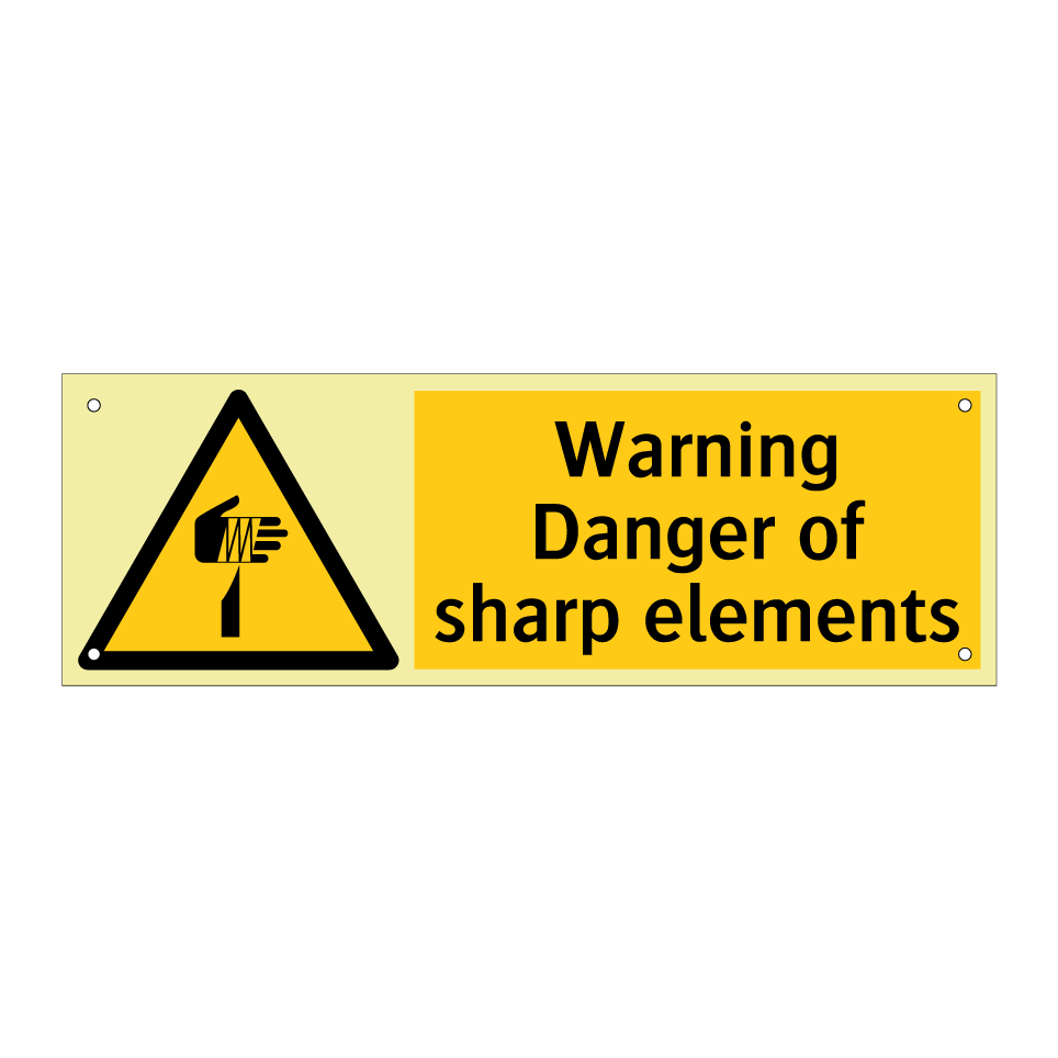 Warning Danger of sharp elements