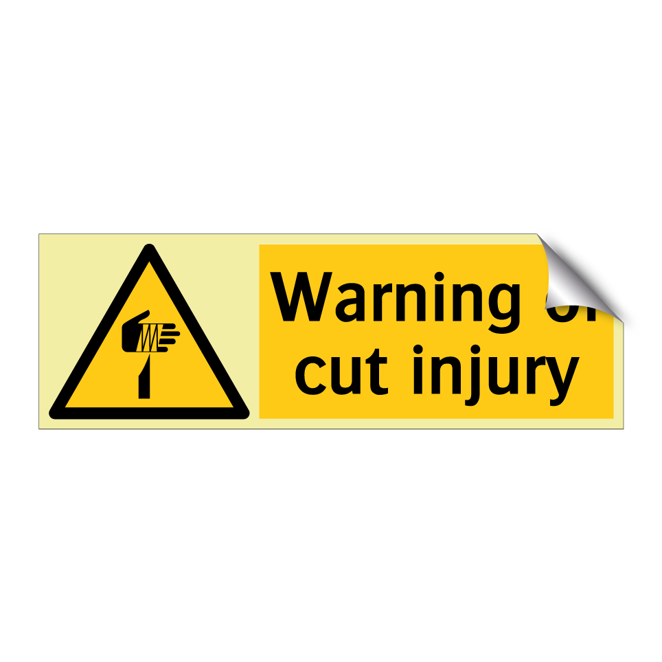 Warning of cut injury
