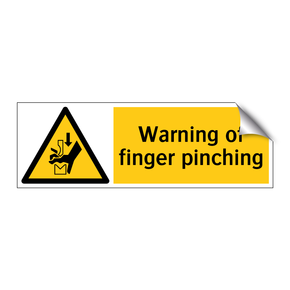 Warning of finger pinching