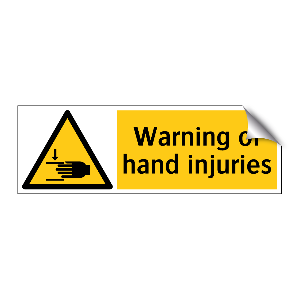 Warning of hand injuries