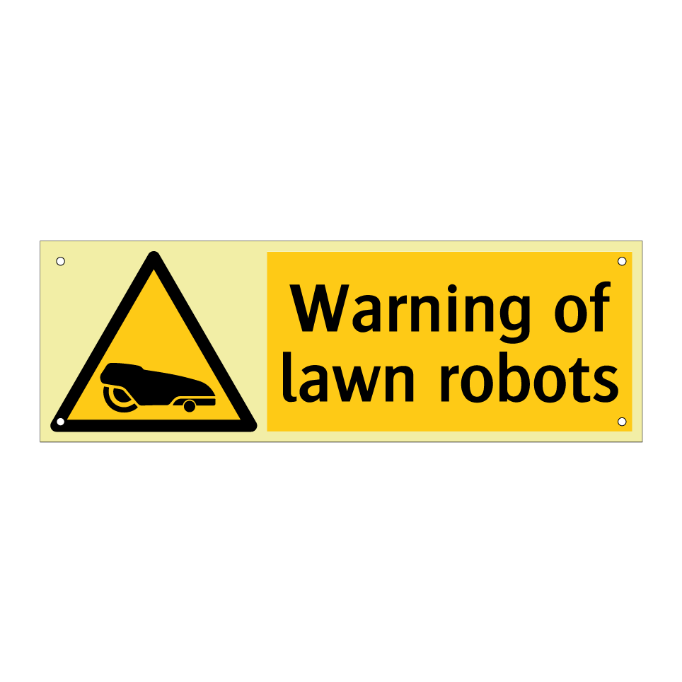Warning of lawn robots