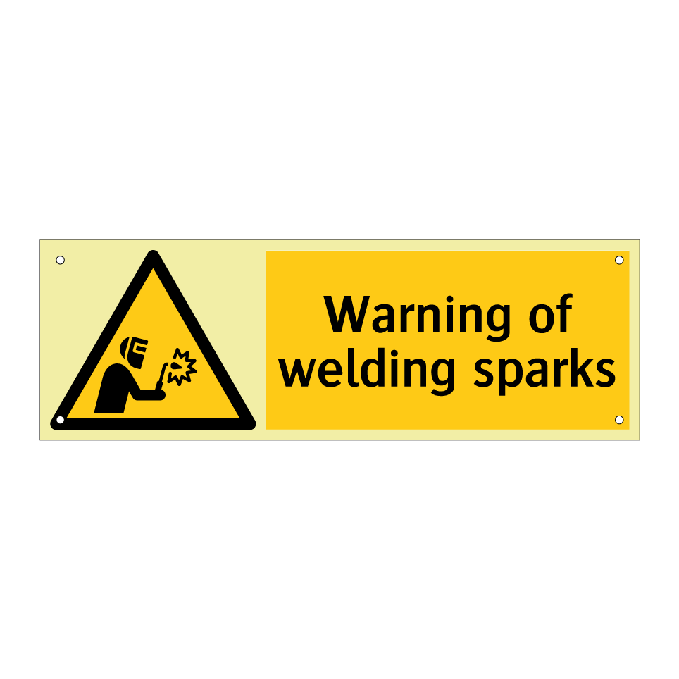 Warning of welding sparks