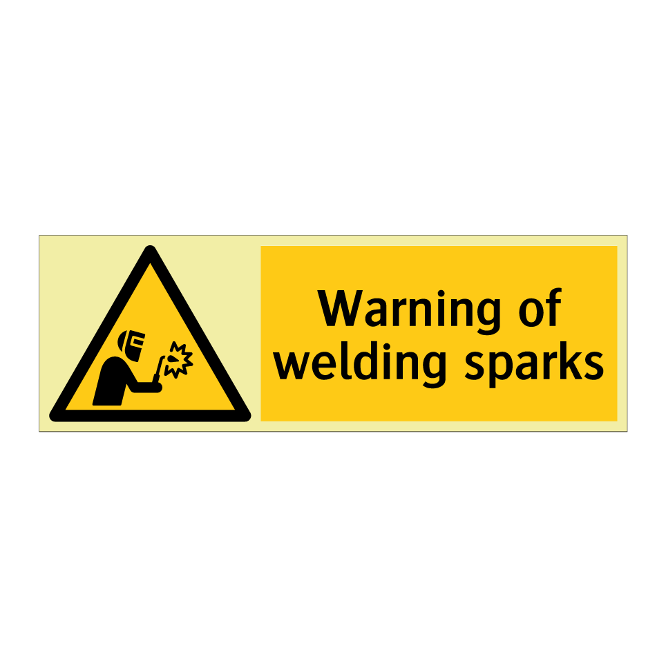 Warning of welding sparks