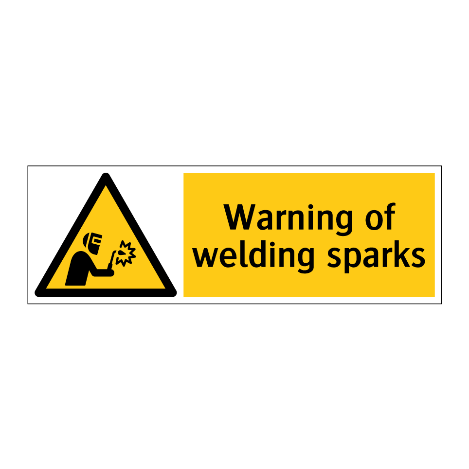 Warning of welding sparks
